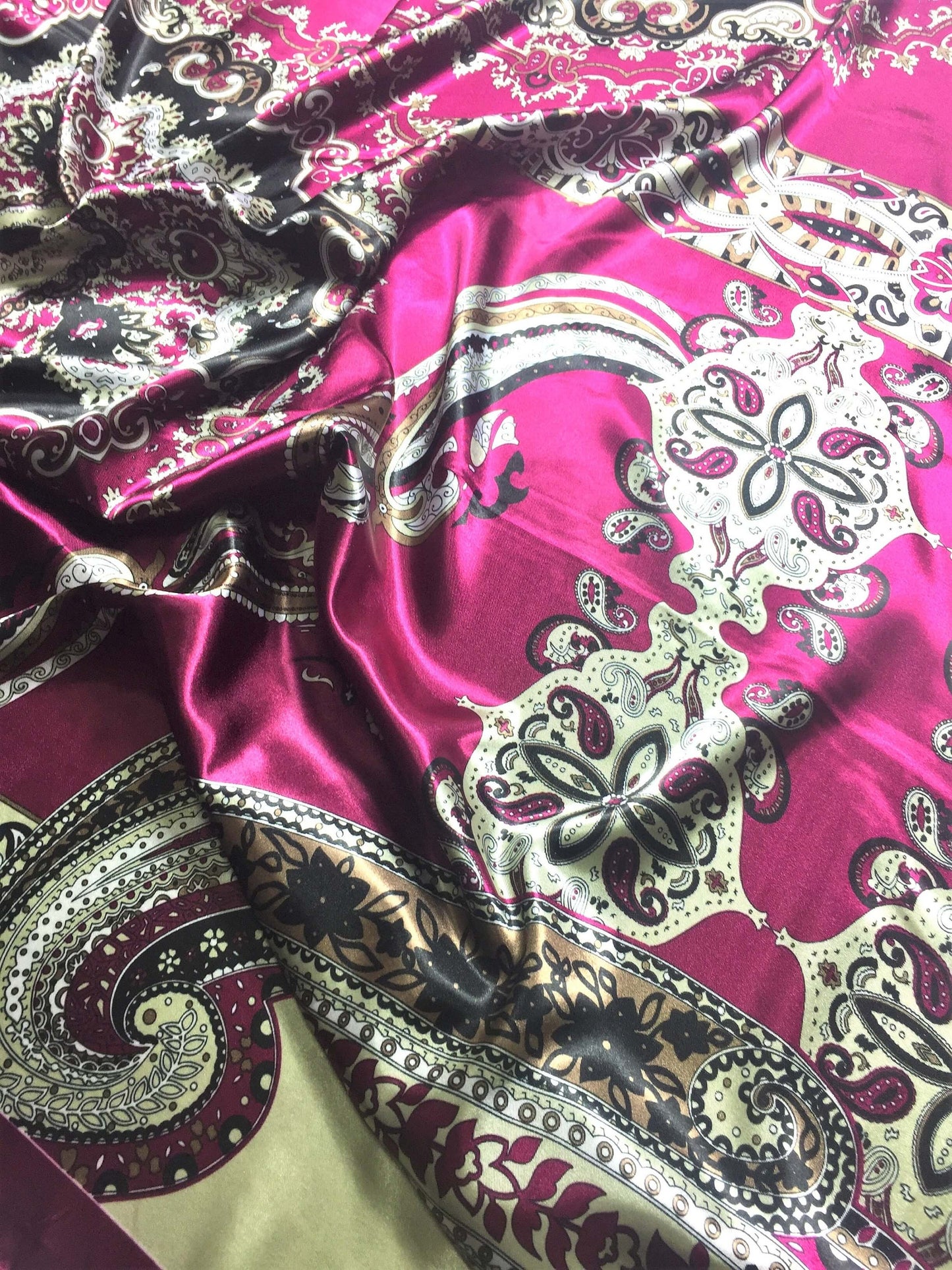 Paisley Satin Scarf Square Headscarf