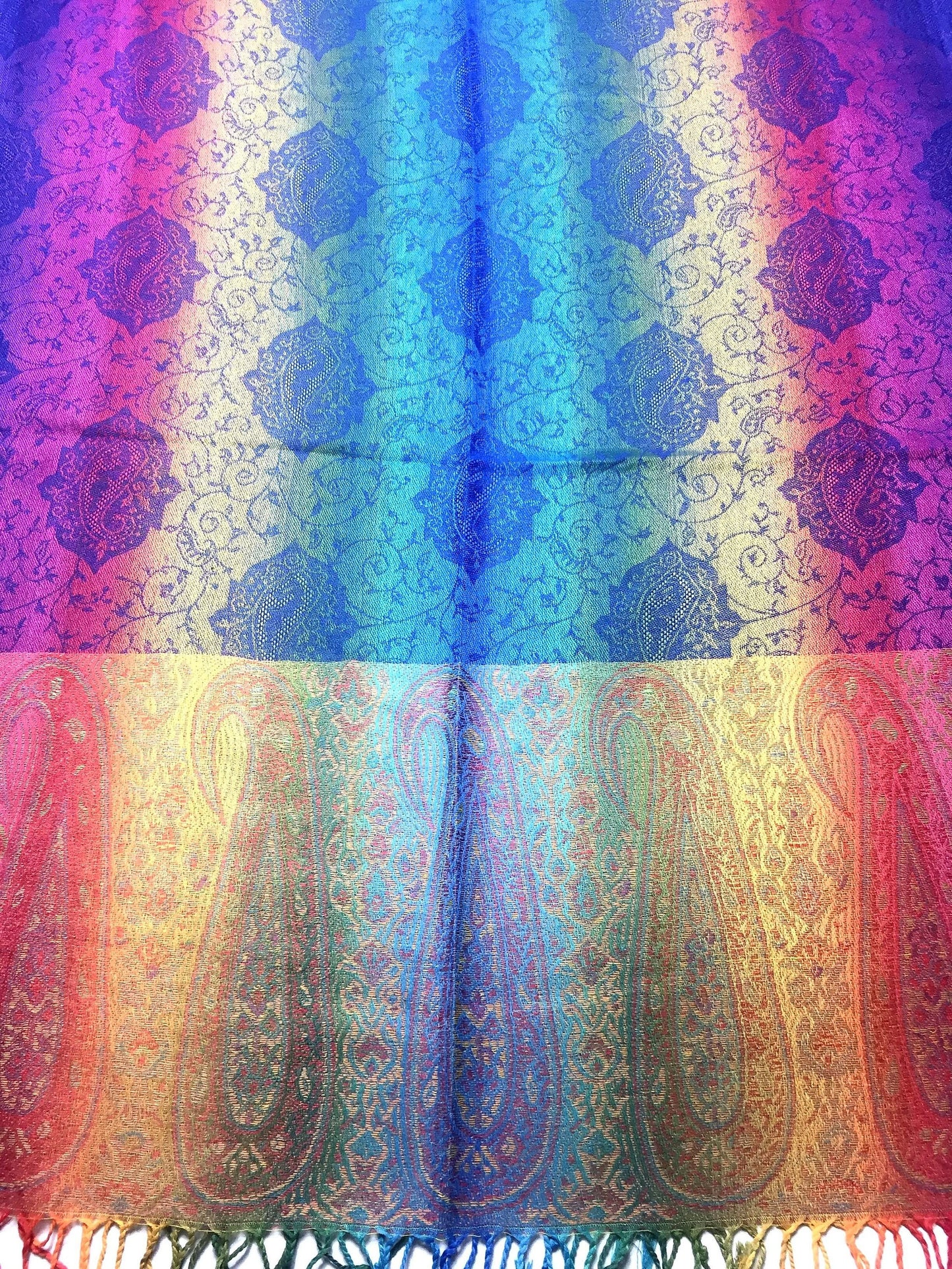 Pashmina Scarf Colorful Rainbow Wrap