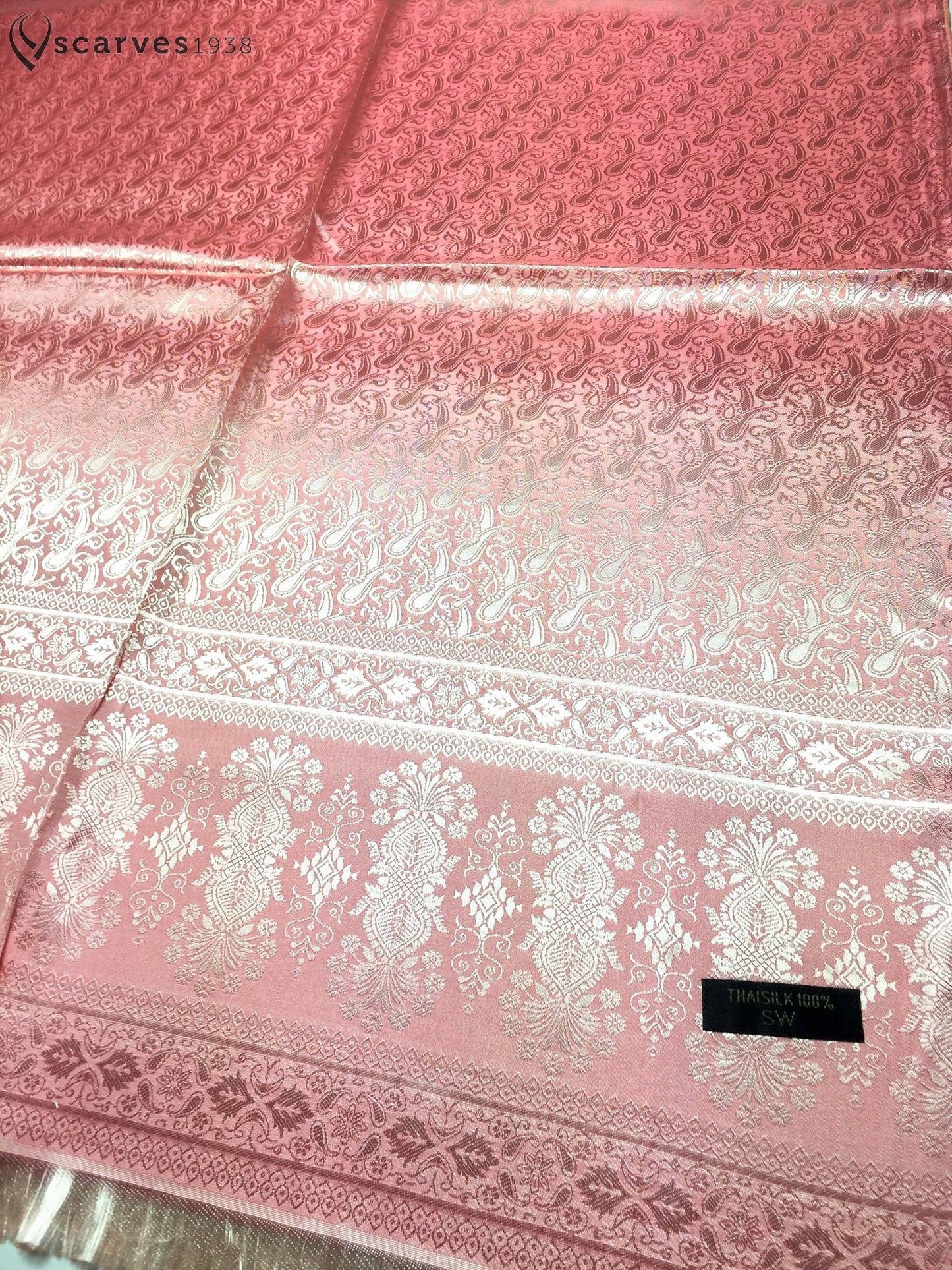 Silk Scarf Paisley Pink Gypsy Woman
