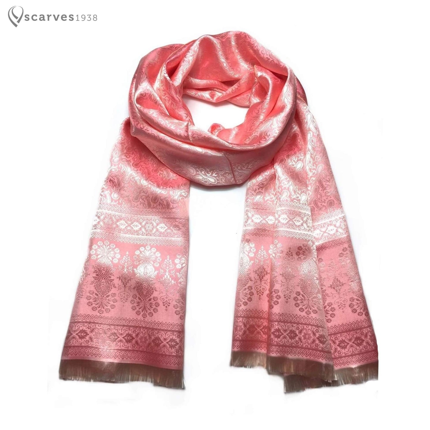 Silk Scarf Paisley Pink Gypsy Woman