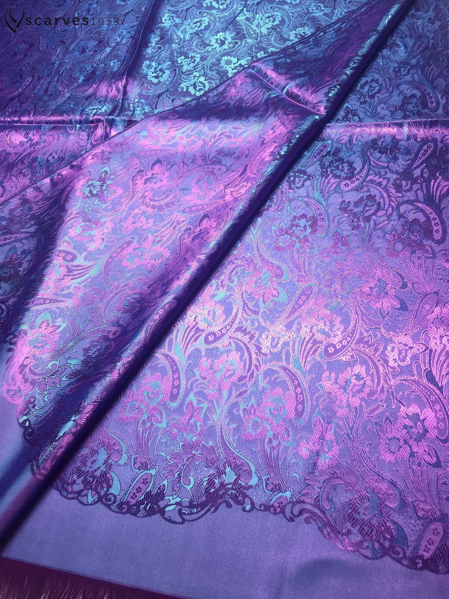 Purple Silk Scarf For Her Bridesmaid Flowers