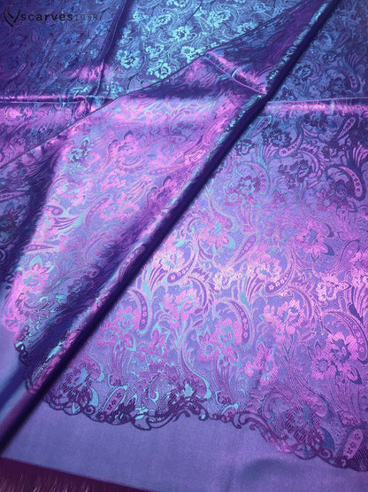 Purple Silk Scarf For Her Bridesmaid Flowers