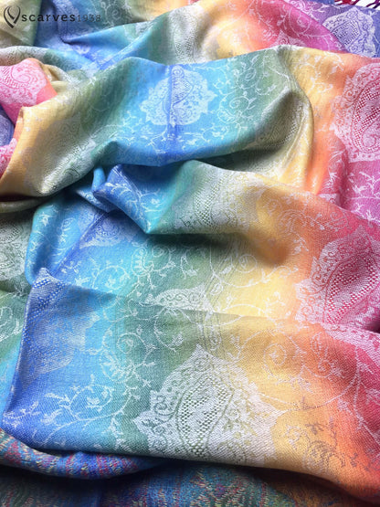Paisley Colorful Reversible Pashmina Scarf For Tribal