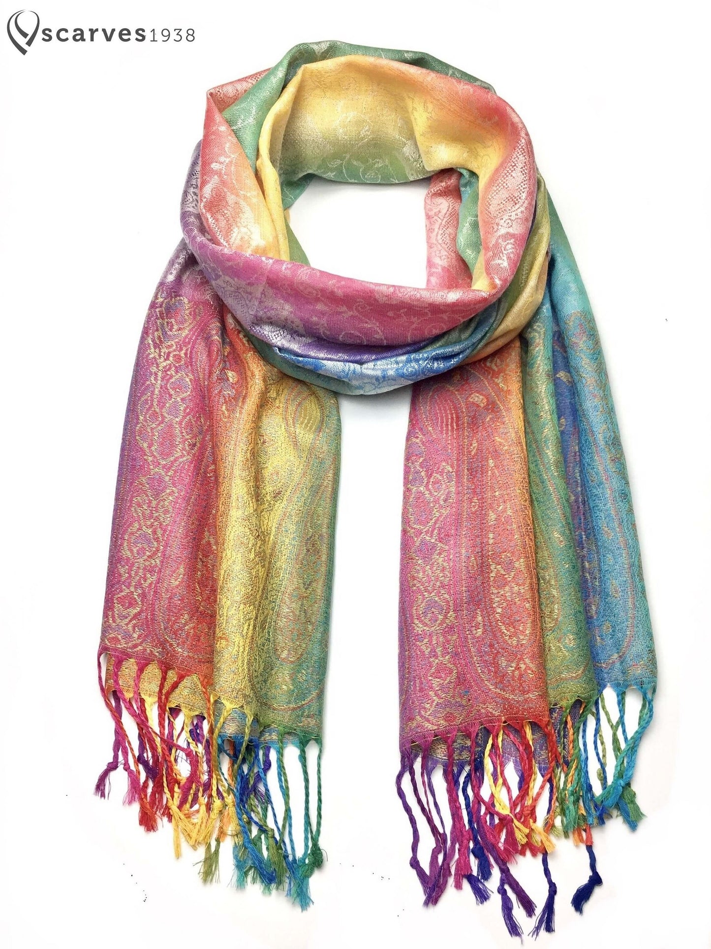 Paisley Colorful Reversible Pashmina Scarf For Tribal