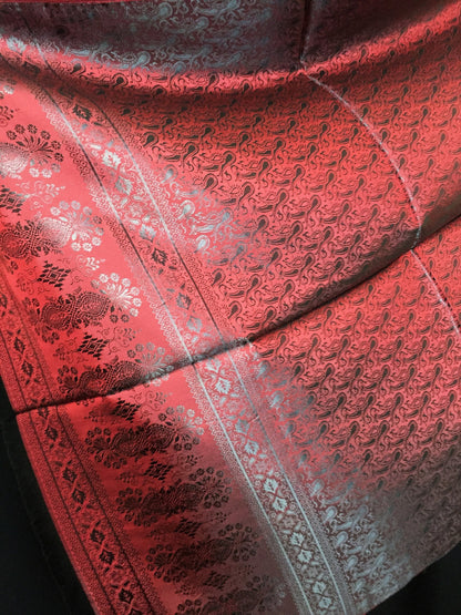 Red Silk Scarf For Her Gifts Paisley