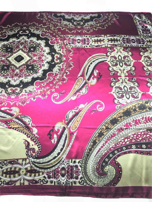 Paisley Satin Scarf Square Headscarf
