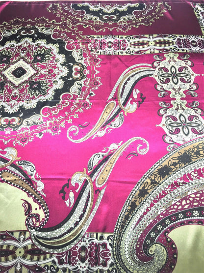 Paisley Satin Scarf Square Headscarf