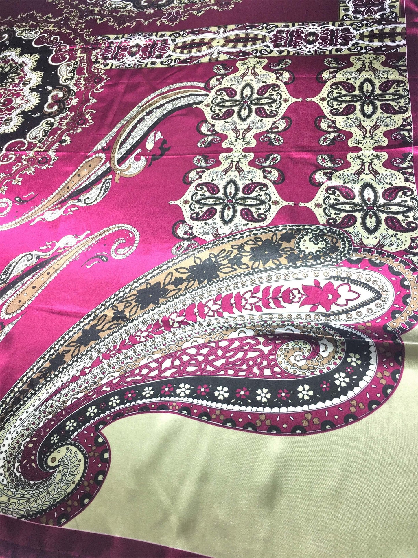 Paisley Satin Scarf Square Headscarf