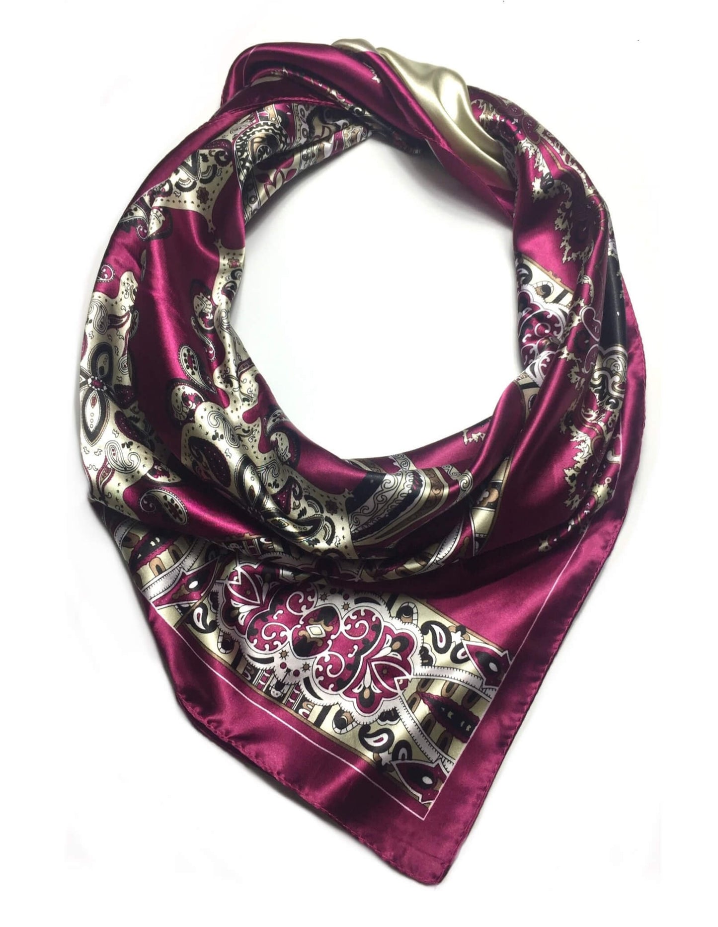 Paisley Satin Scarf Square Headscarf