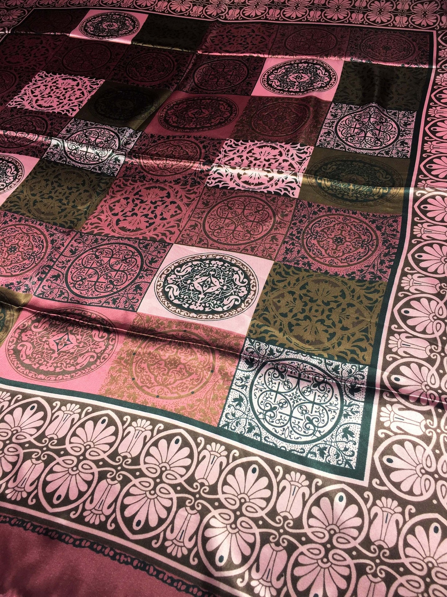 Antique pink Satin Square Scarf