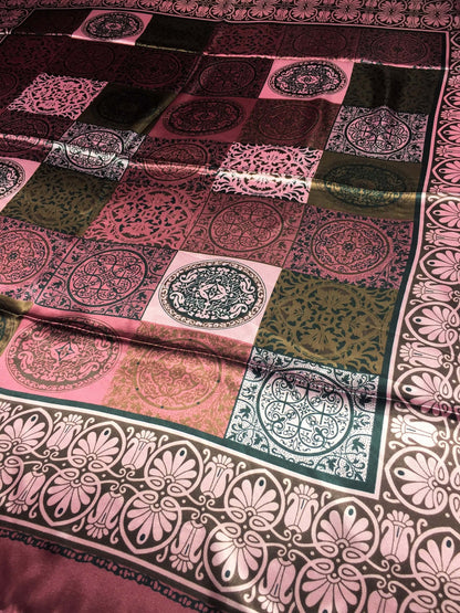 Antique pink Satin Square Scarf