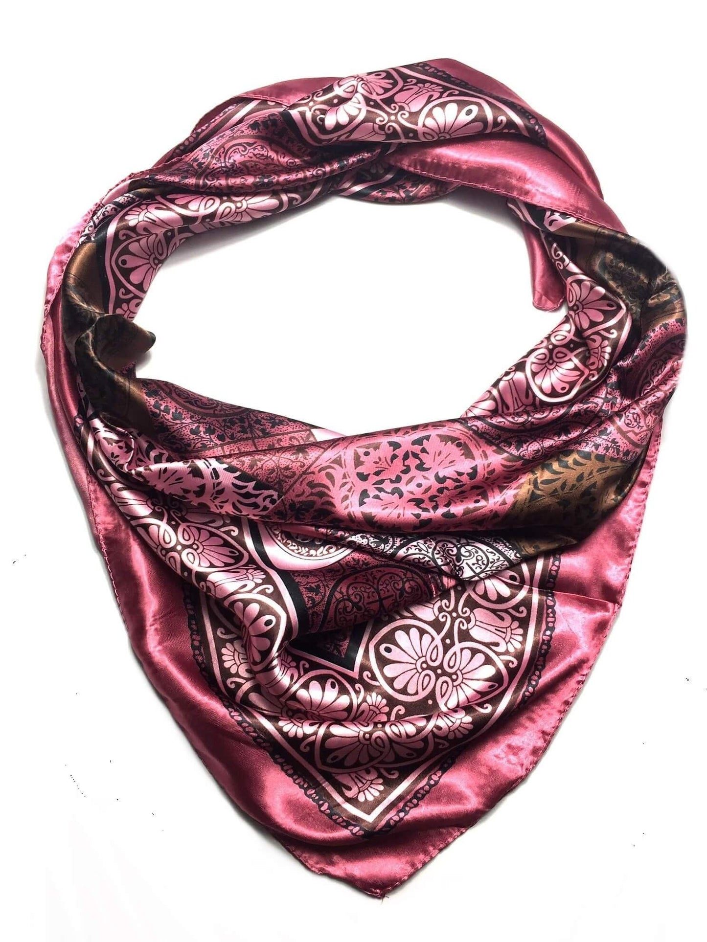 Antique pink Satin Square Scarf