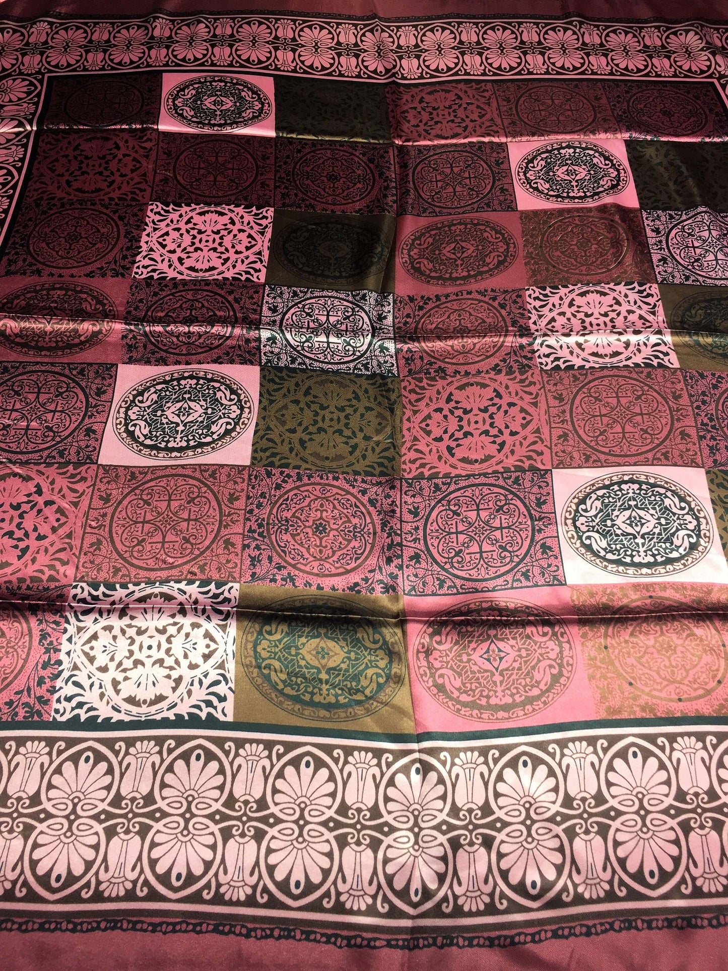Antique pink Satin Square Scarf