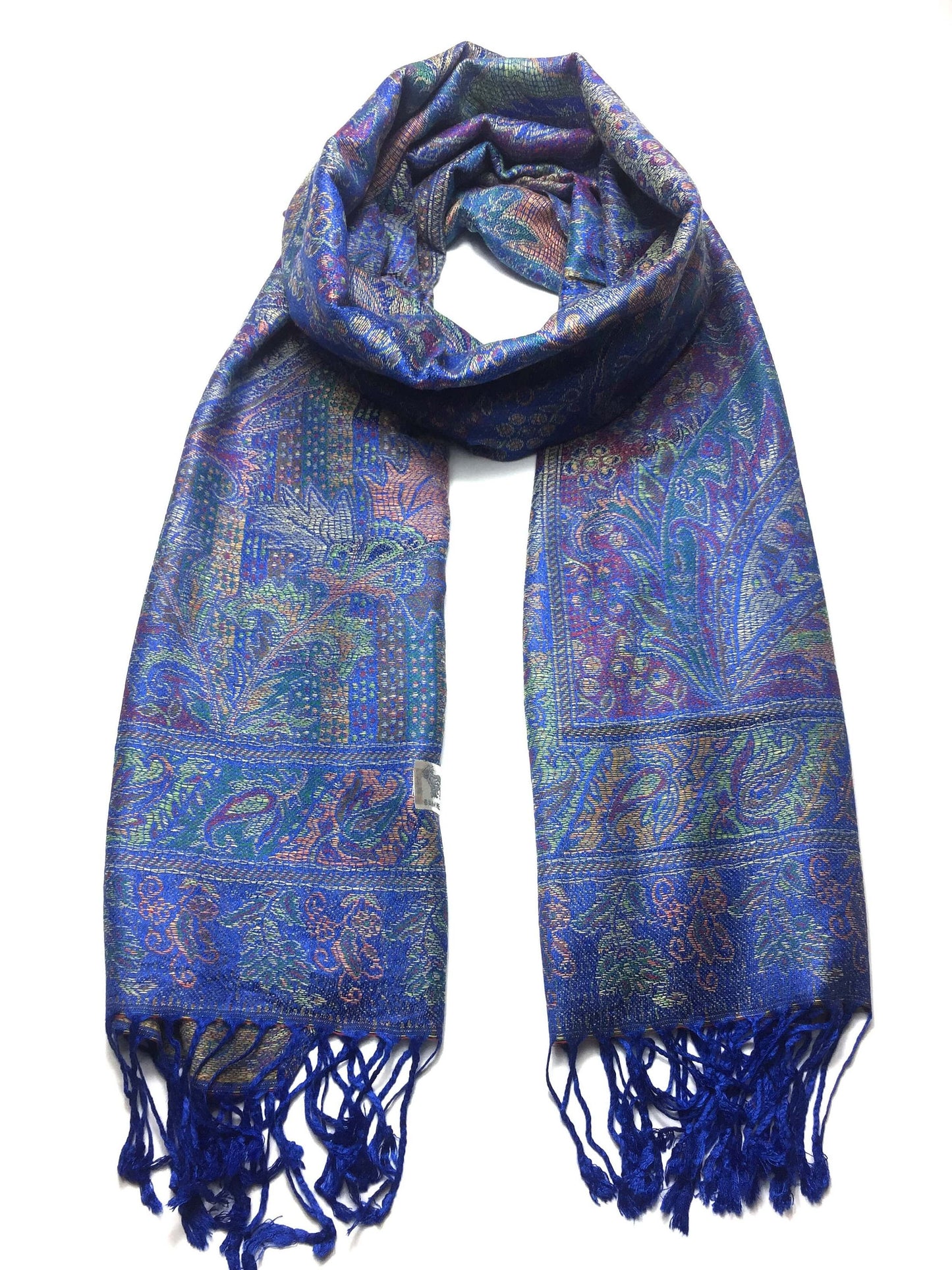 Pashmina Scarf Blue And Purple Head Wraps
