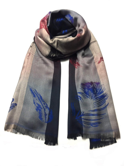 Plumage Cashmere Scarf Wrap Women’S Man Gray