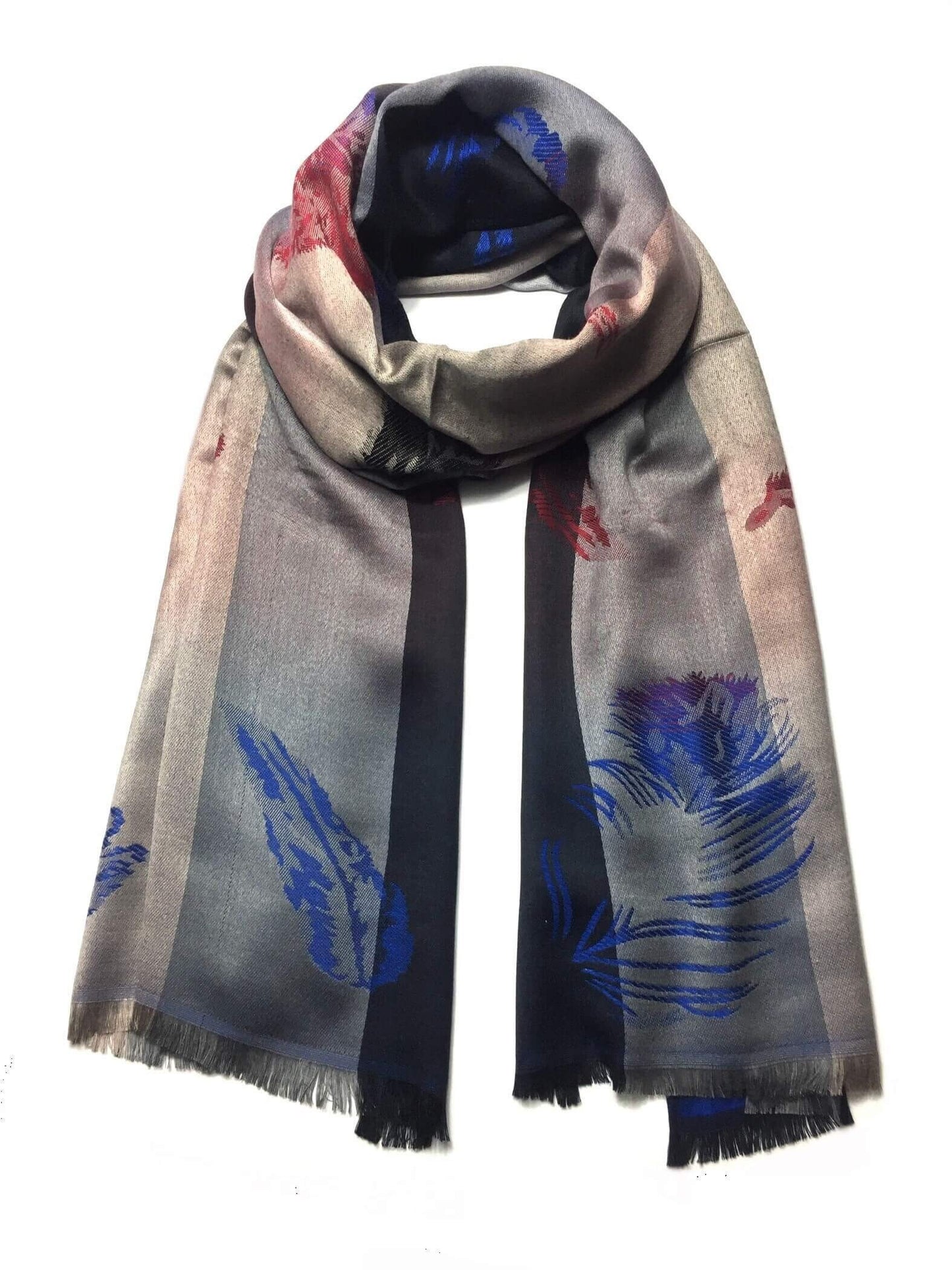 Plumage Cashmere Scarf Wrap Women’S Man Gray