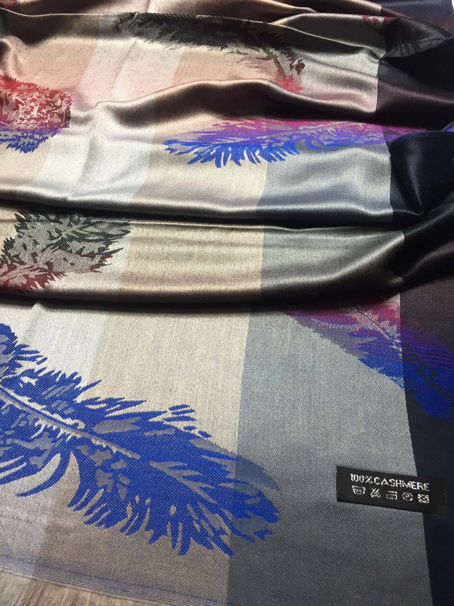 Plumage Cashmere Scarf Wrap Women’S Man Gray