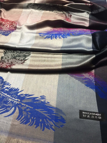 Plumage Cashmere Scarf Wrap Women’S Man Gray