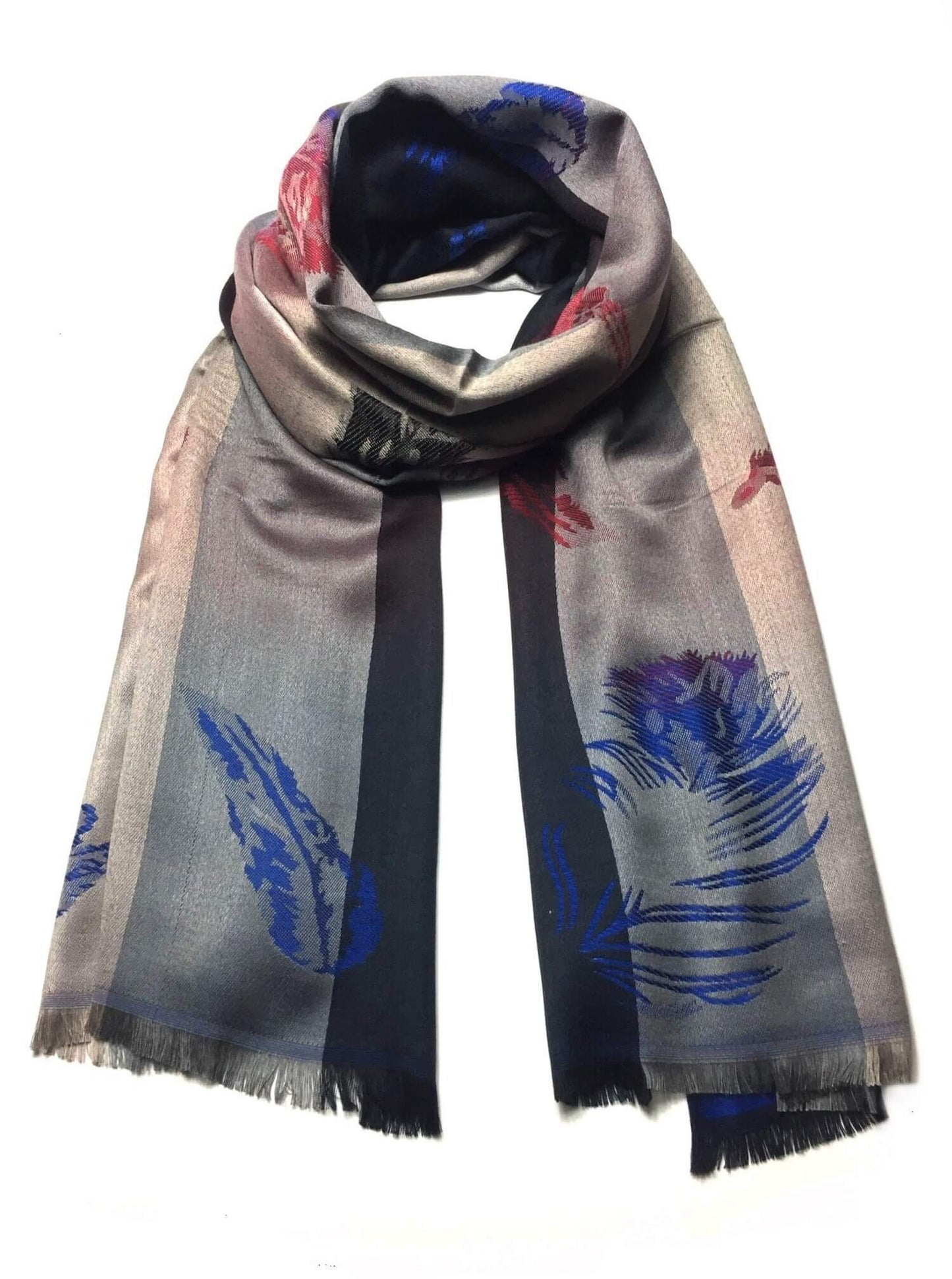 Plumage Cashmere Scarf Wrap Women’S Man Gray