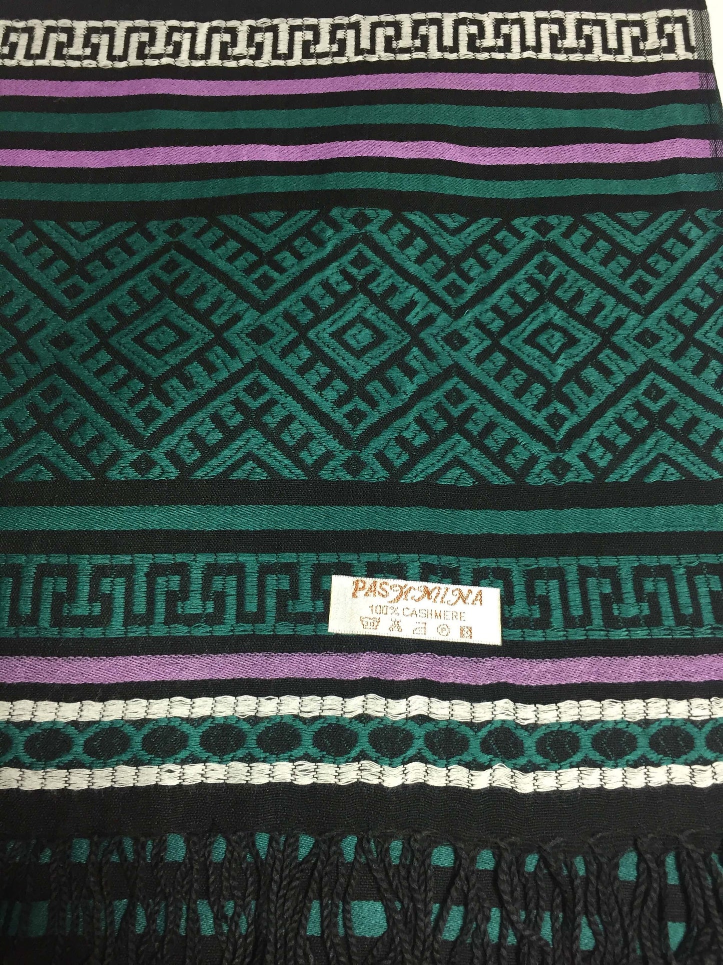 Pashmina Scarf Dark Green Tribal Ethnic Unisexscarf