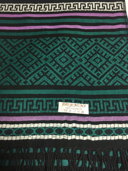 Pashmina Scarf Dark Green Tribal Ethnic Unisexscarf