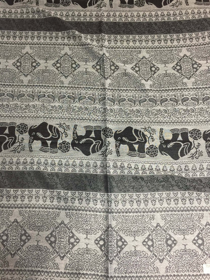 Gray Pashmina Scarf Elephant Head Wraps Tribal