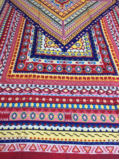 Large Ethnic Scarf Oversized Rainbow Bohoscarf Maxi