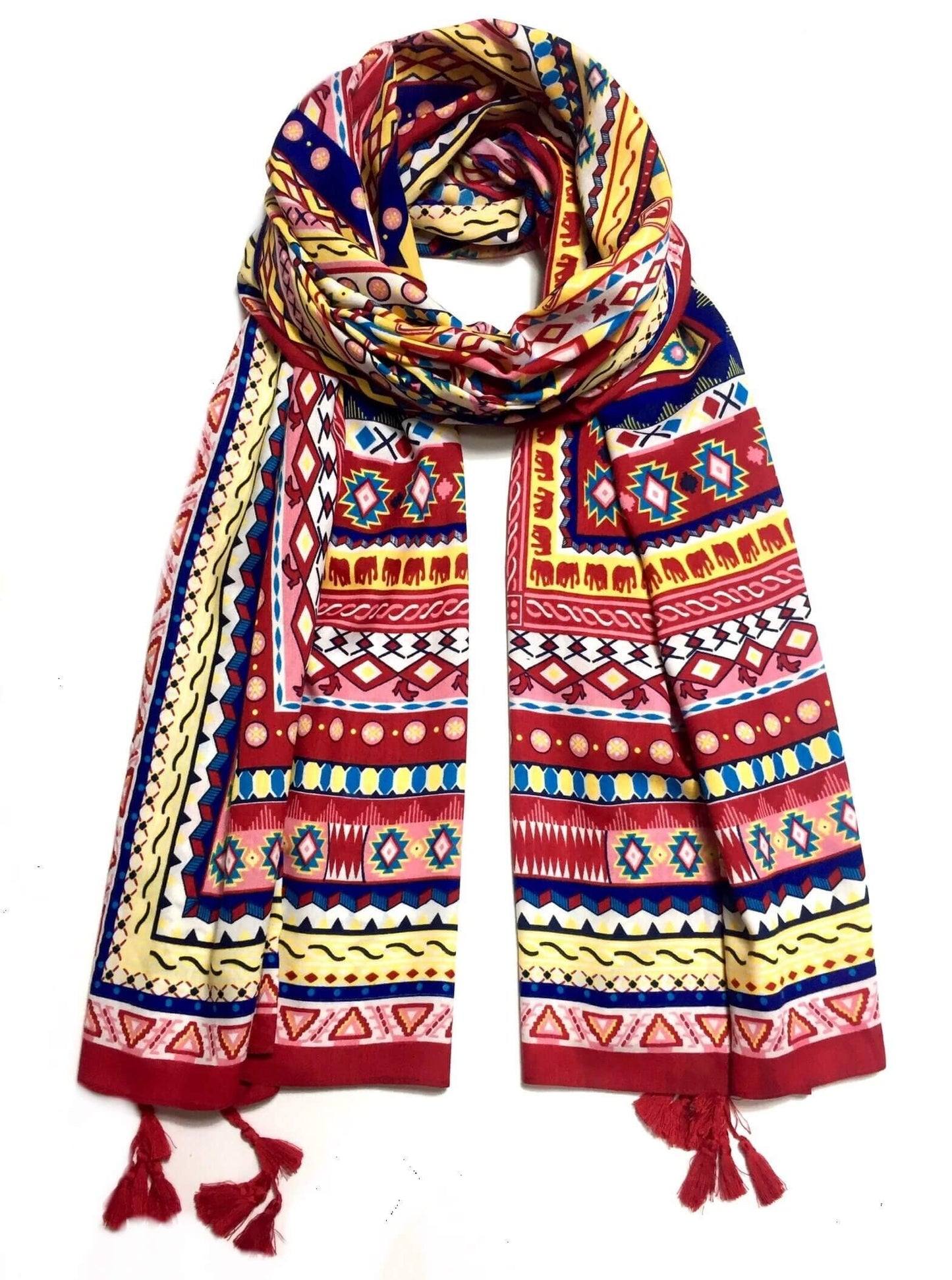 Large Ethnic Scarf Oversized Rainbow Bohoscarf Maxi
