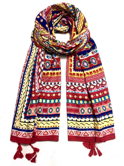 Large Ethnic Scarf Oversized Rainbow Bohoscarf Maxi
