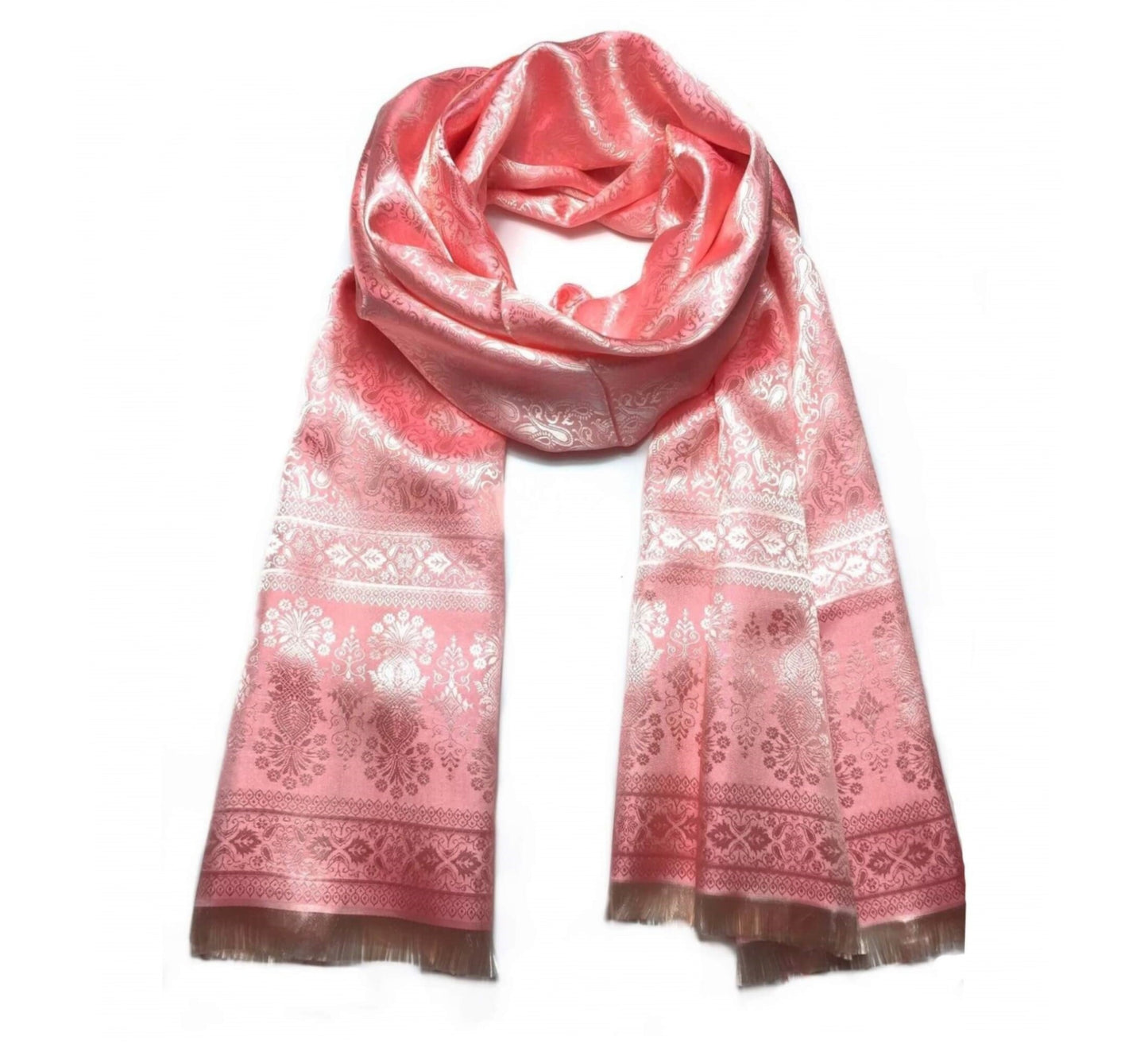 Silk Scarf Paisley Pink Gypsy Woman