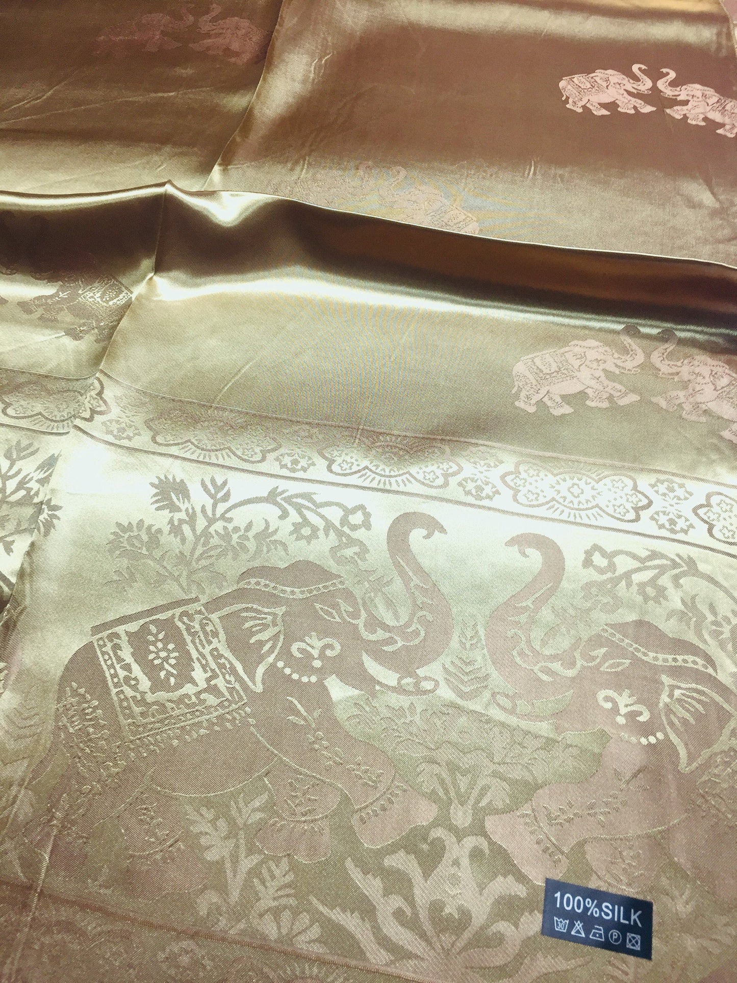 Dark Golden Silk Scarf For Her &