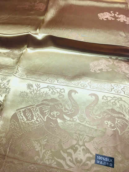 Dark Golden Silk Scarf For Her &