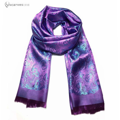 Purple Silk Scarf For Her Bridesmaid Flowers