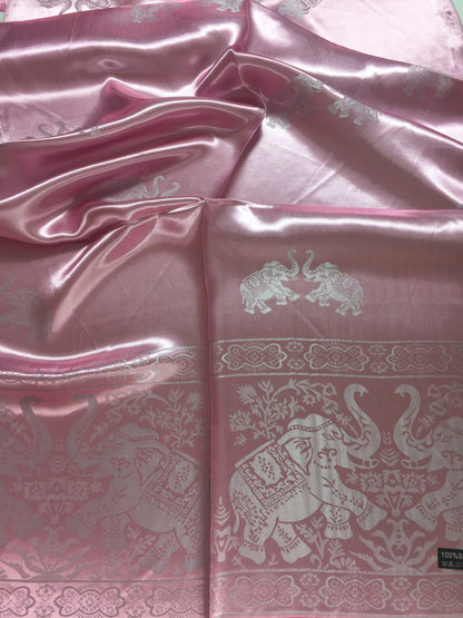 Pink Silk Scarf Long Wrap For Her