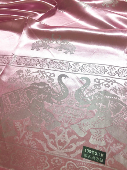 Pink Silk Scarf Long Wrap For Her