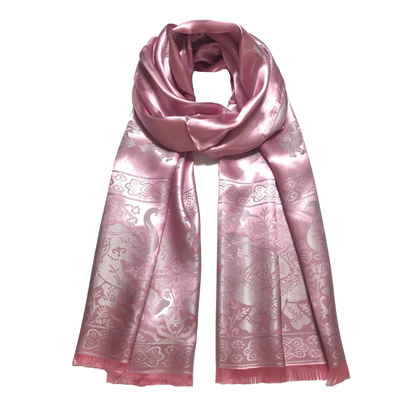 Pink Silk Scarf Long Wrap For Her