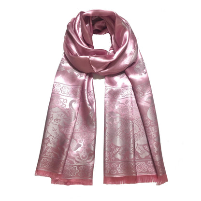 Pink Silk Scarf Long Wrap For Her