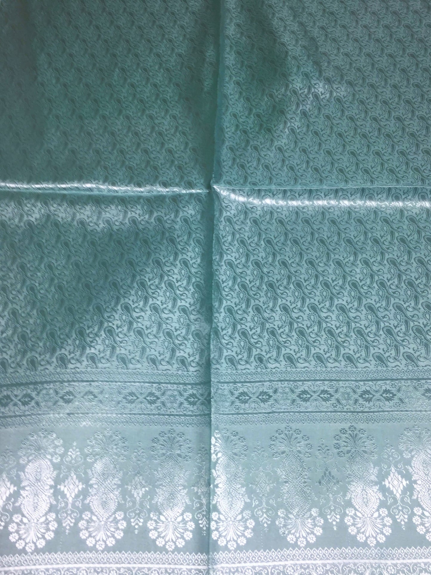 Silk Scarf Paisley Aquamarine Gypsy