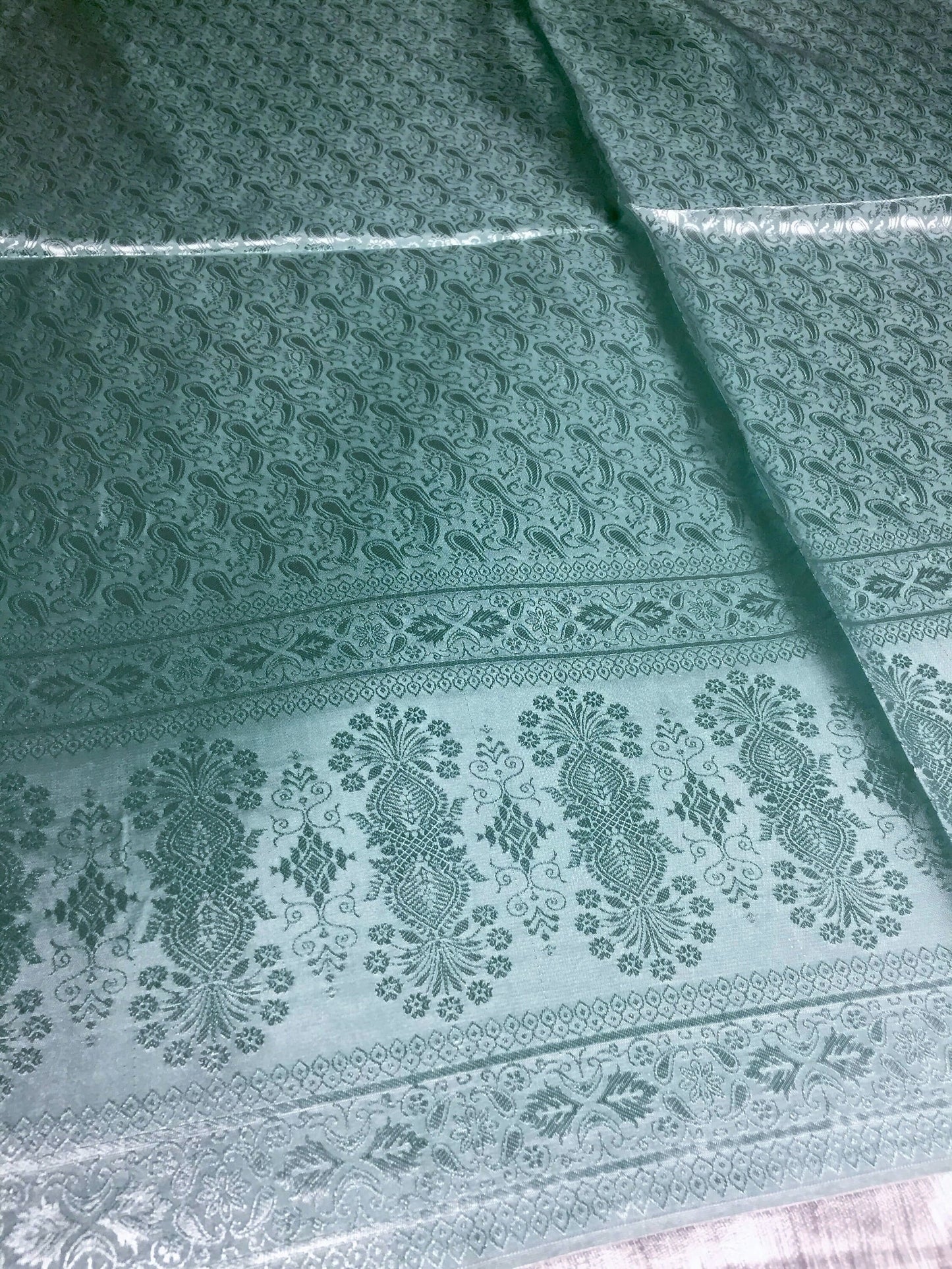 Silk Scarf Paisley Aquamarine Gypsy