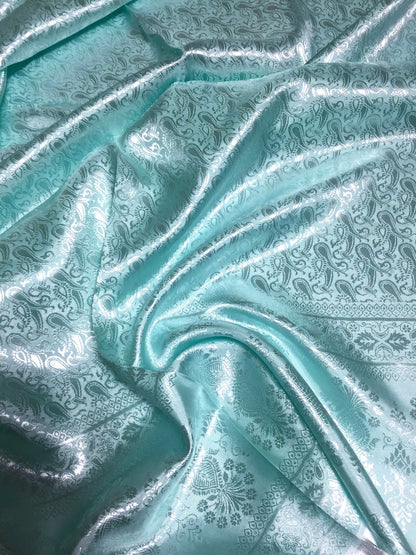 Silk Scarf Paisley Aquamarine Gypsy