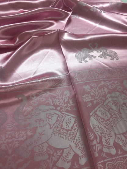 Pink Silk Scarf Long Wrap For Her
