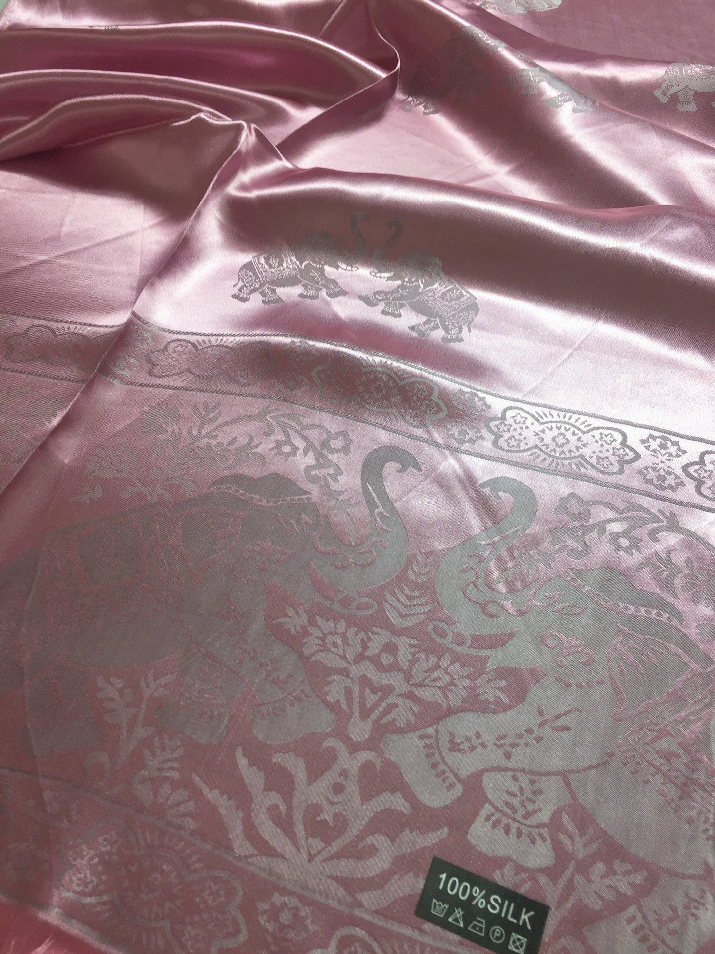 Pink Silk Scarf Long Wrap For Her
