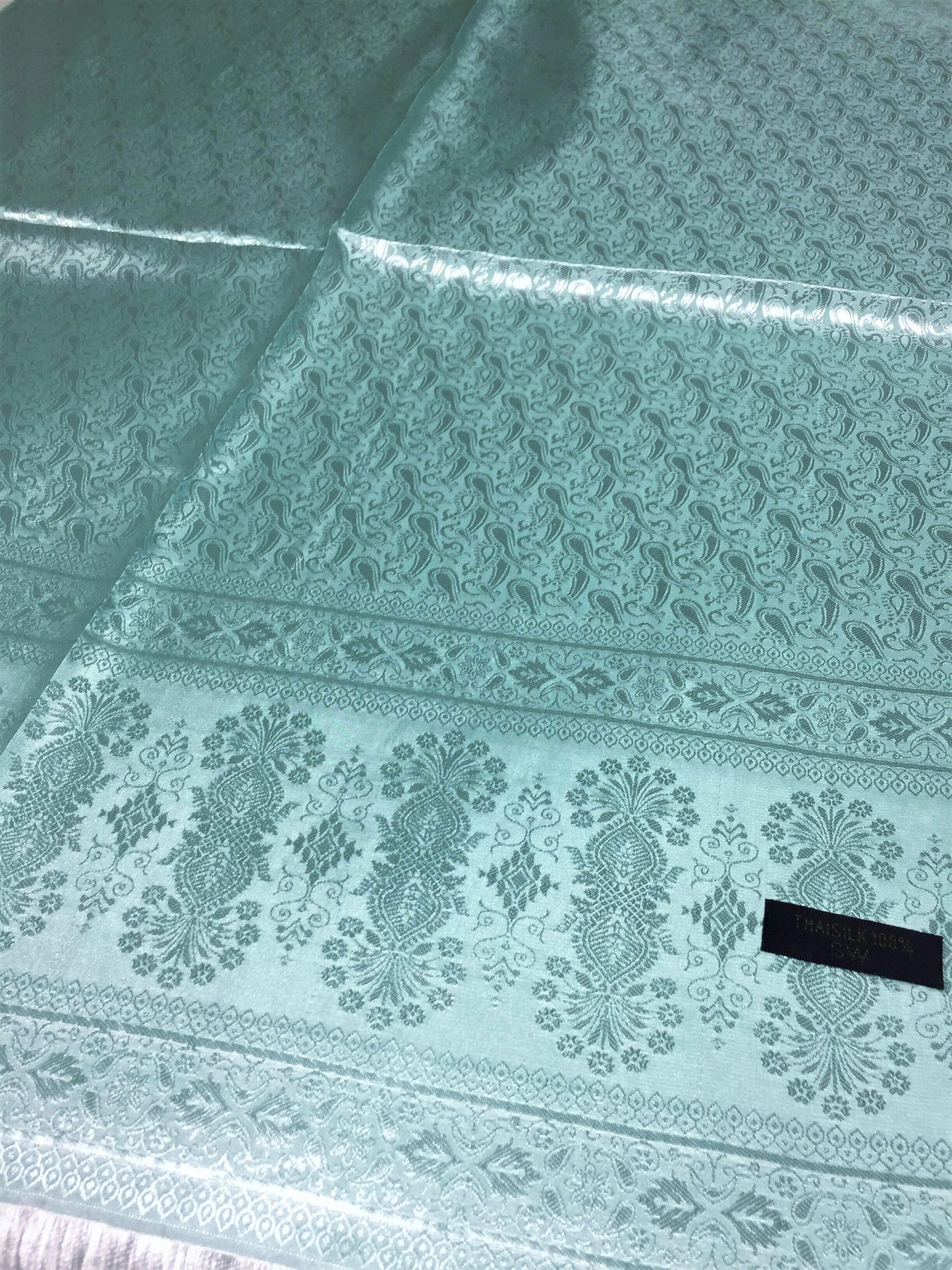 Silk Scarf Paisley Aquamarine Gypsy