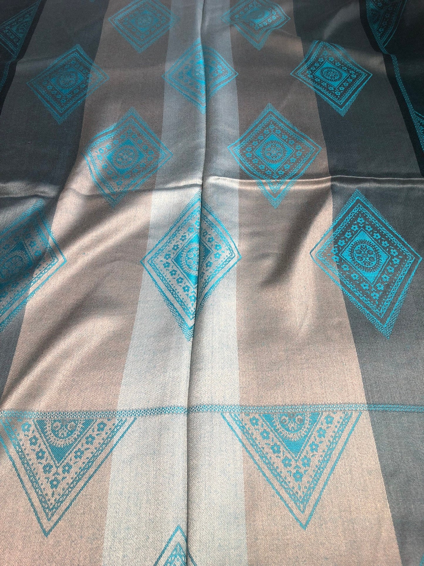 Cashmere Native Scarf Geometric Silky Reversible Ladies