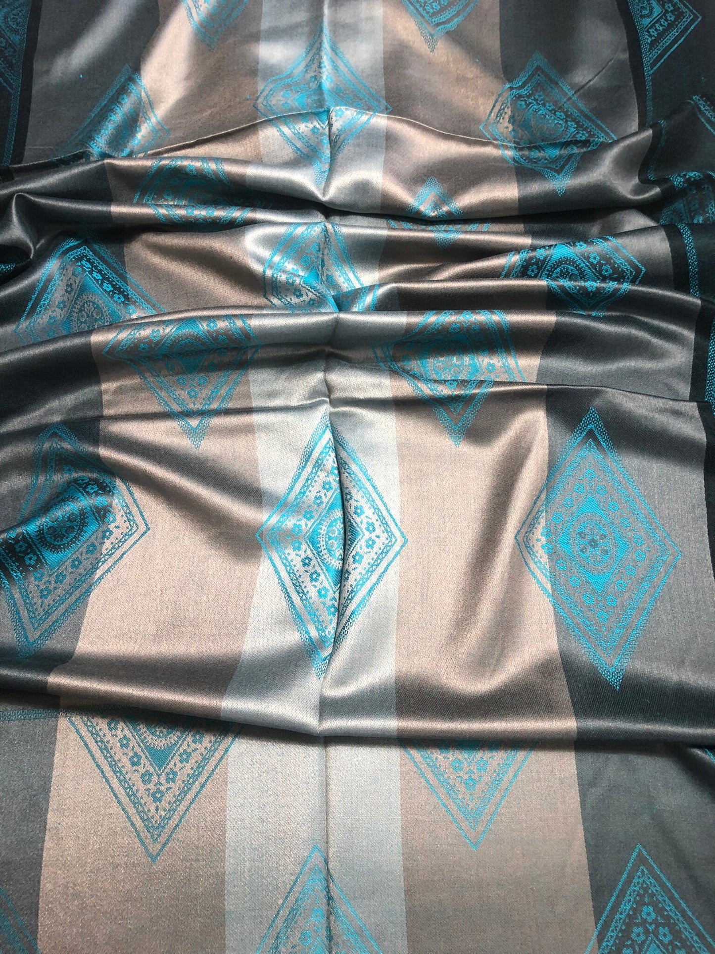 Cashmere Native Scarf Geometric Silky Reversible Ladies