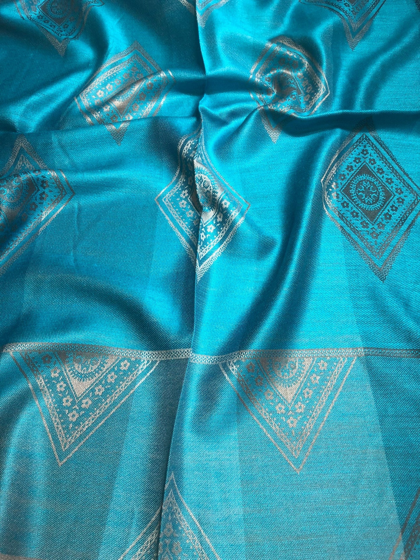 Cashmere Native Scarf Geometric Silky Reversible Ladies