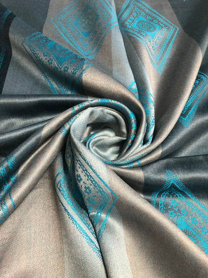 Cashmere Native Scarf Geometric Silky Reversible Ladies