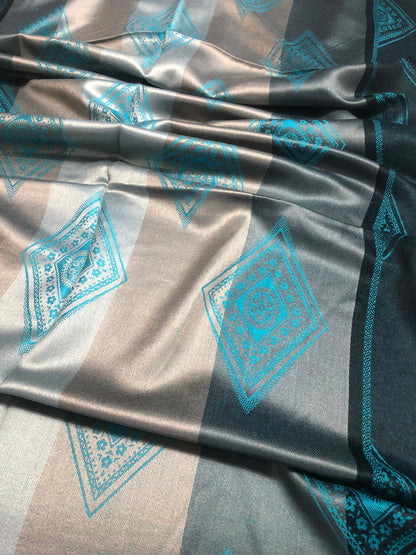 Cashmere Native Scarf Geometric Silky Reversible Ladies