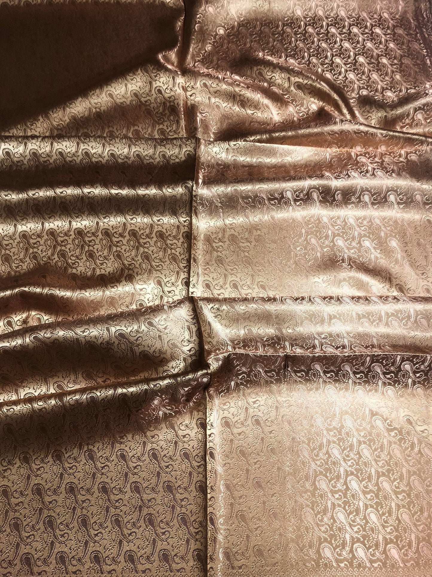 Dark Gold Silk Scarf For Her Paisley