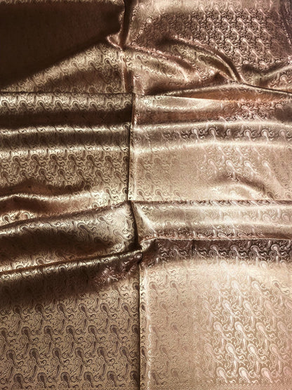 Dark Gold Silk Scarf For Her Paisley